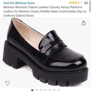 Biliehoo chunky penny platform loafers size 38, 7 brand new